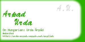 arpad urda business card